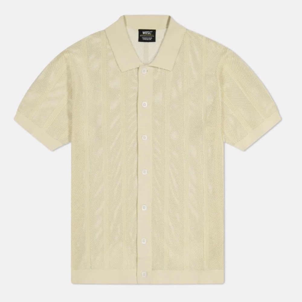 S/S POLO BUTTON FRONT SWEATER PEARL BUTTONS
